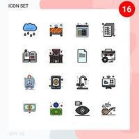 paquete de iconos de vectores de stock de 16 signos y símbolos de línea para el documento de gestión del navegador de libros tutoriales elementos de diseño de vectores creativos editables