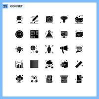 Set of 25 Modern UI Icons Symbols Signs for cleaning bath bathroom scale idea eye Editable Vector Design Elements