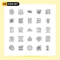 25 Creative Icons Modern Signs and Symbols of business project vegetable presentation brick Editable Vector Design Elements