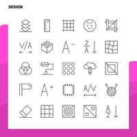 Set of Design Line Icon set 25 Icons Vector Minimalism Style Design Black Icons Set Linear pictogram pack