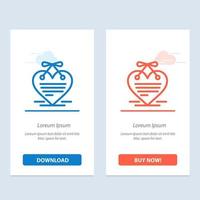 Heart Hanging Heart Calendar Love Letter  Blue and Red Download and Buy Now web Widget Card Template vector