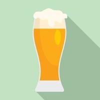 Glass of pub beer icon, flat style vector