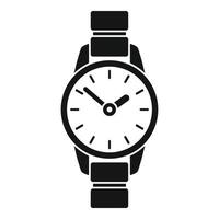 icono de reloj de mano, estilo simple vector