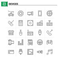 25 Devices icon set vector background