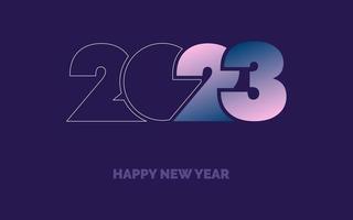 Happy New Year 2023 text design. Cover of business diary for 2023 with wishes. Brochure design template. card. banner vector