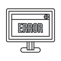 signo de error en un icono de monitor de computadora vector