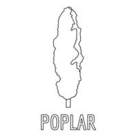 Poplar icon, outline style. vector