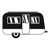 Retro travel trailer icon, simple style vector