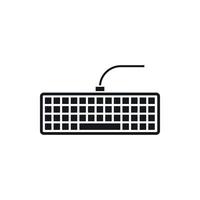 Black computer keyboard icon, simple style vector