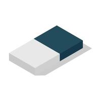 Double part school eraser icon, isometric style vector