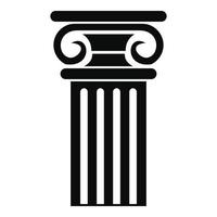 Greek column icon, simple style vector