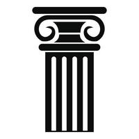 Greek column icon, simple style vector