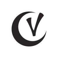 Checkmark and crescent icon, simple style vector