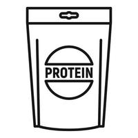 icono de paquete de proteínas, estilo de esquema vector