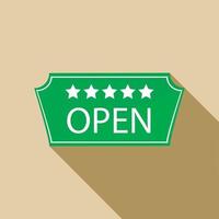 Hotel open sign icon in flat style vector