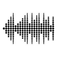 Equalizer effect radio icon, simple black style vector