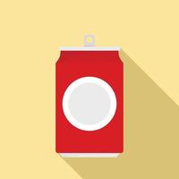 Drink can icon, flat style vector