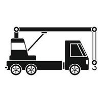 Truck crane icon, simple style vector