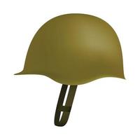 Side of army helmet mockup, realistic style vector