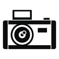 Vintage photo camera icon, simple style vector