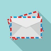 Post envelope icon, flat style vector