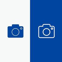 Twitter Image Picture Camera Line and Glyph Solid icon Blue banner Line and Glyph Solid icon Blue banner vector