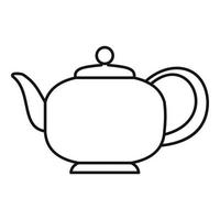 Teapot with handle icon, outline style vector