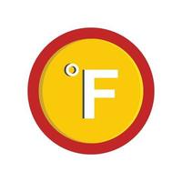 Fahrenheit icon, flat style vector