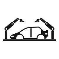 icono de montaje de coche robot, estilo simple vector