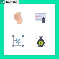 4 Universal Flat Icons Set for Web and Mobile Applications pregnancy coding obstetrics folder development Editable Vector Design Elements