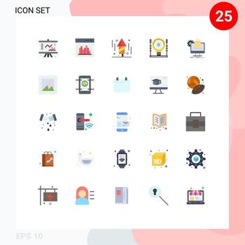 Pictogram Set of 25 Simple Flat Colors of power engineering user energy rocket Editable Vector Design Elements