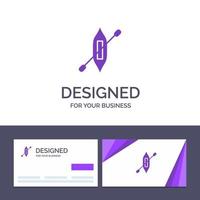 Creative Business Card and Logo template Boat Canoe Kayak Ship Vector Illustration