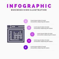 Browser Internet Web Static Infographics Presentation Template 5 Steps Presentation vector