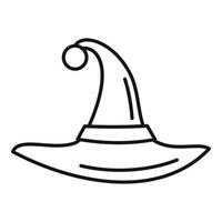 Witch hat icon, outline style vector