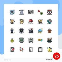 Modern Set of 25 Filled line Flat Colors Pictograph of dinner cursor envelope copy spam Editable Vector Design Elements