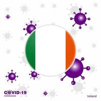 Pray For Ireland COVID19 Coronavirus Typography Flag Stay home Stay Healthy Take care of your own health vector