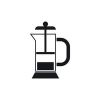 French press coffee maker icon vector