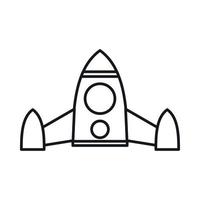 Rocket icon, outline style vector