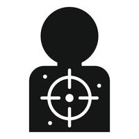 icono de silueta de hombre objetivo, estilo simple vector