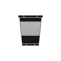 Trash can icon, simple style vector