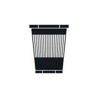 Trash can icon, simple style vector