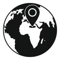 Earth navigation icon, simple style. vector