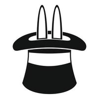 Hat with a rabbit ear icon, simple style. vector