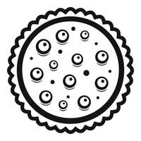 Cherry on cake icon, simple style vector