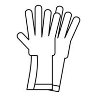 Rubber gloves icon, outline style vector