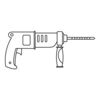 Hammer drill icon, outline style vector