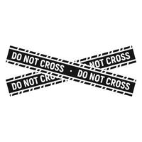 Do not cross police line icon, simple style vector