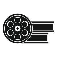 Film metal roll icon, simple style vector