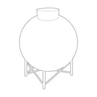 Round container for liquids icon, outline style vector