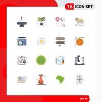 Modern Set of 16 Flat Colors Pictograph of equipment technology location it chemical Editable Pack of Creative Vector Design Elements